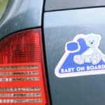 baby on board sticker on car