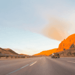 Driving through the mountains in a good used car in Colorado