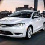A White used Chrysler 200 dives over a Colorado bridge