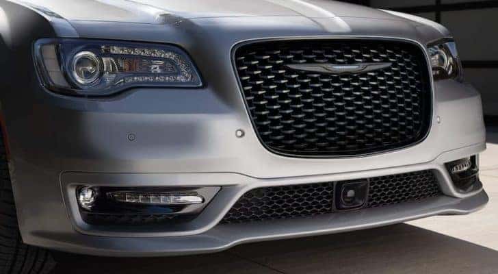 The front of a silver 2021 Chrysler 300 from a Chrysler dealer near Black Forest is shown.
