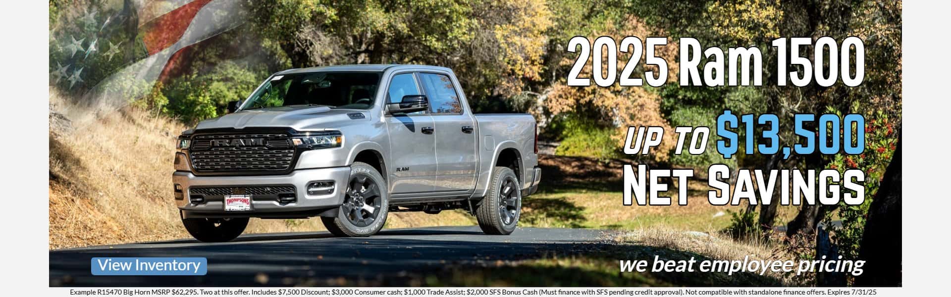 2025 ram 1500 $13,500 off