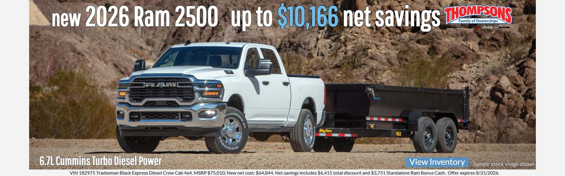 new 2026 Ram 2500 Tradesman Black Express $10,166 net savings in placerville