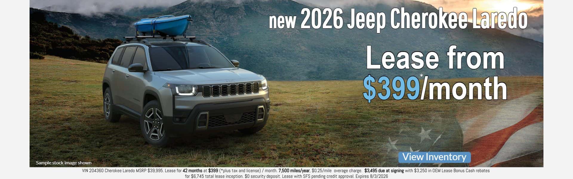 2026 Jeep Cherokee lease special $399