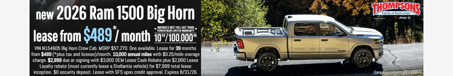 new 2026 ram 1500 big horn lease deal in placerville