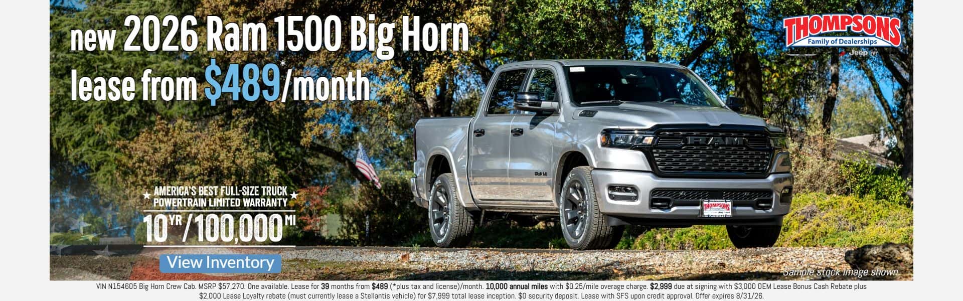 new 2026 ram 1500 big horn lease deal in placerville