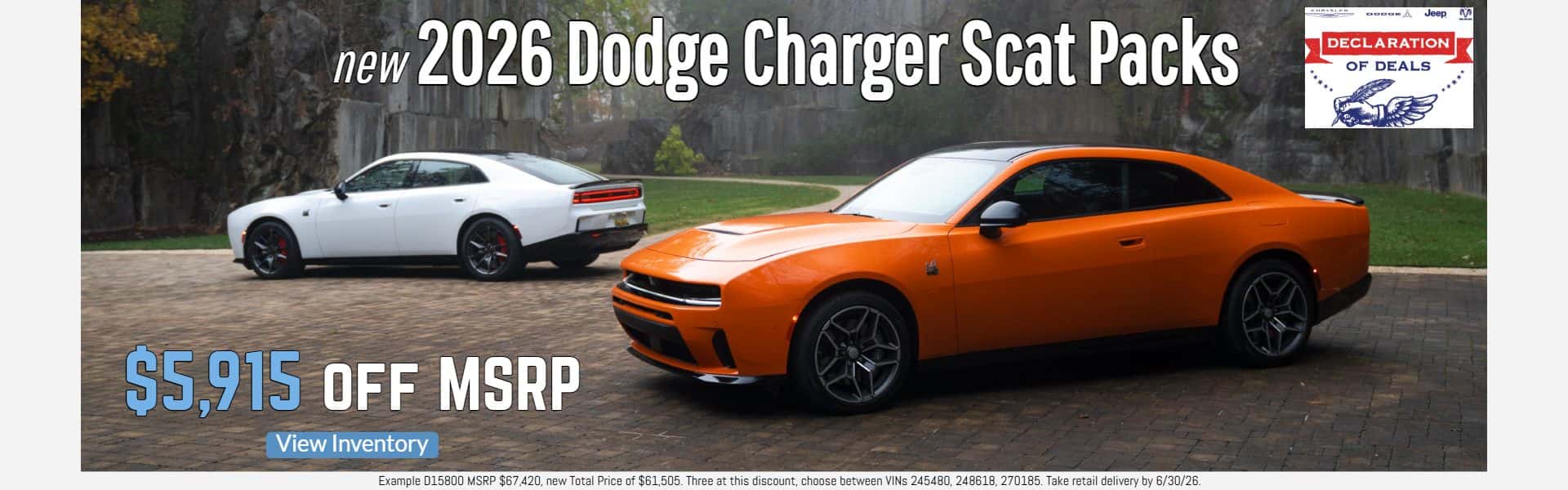 $5,915 off msrp new 2026 Dodge CHarger scat pack for sale in Placerville