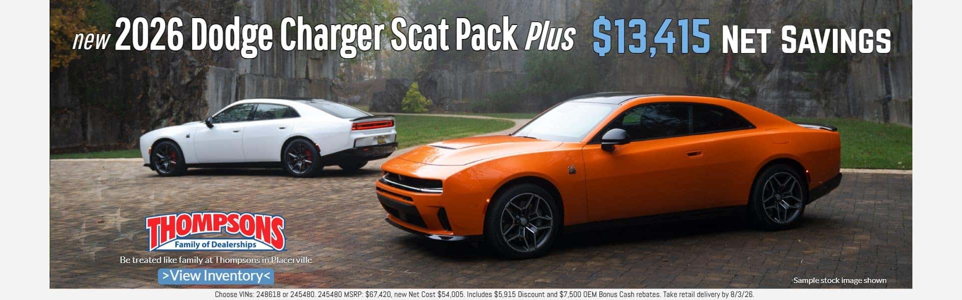 2026 dodge charger scat pack $13,415 net savings in placerville