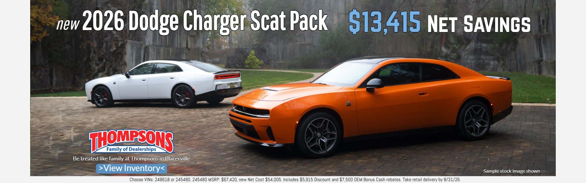 2026 dodge charger scat pack $13,415 net savings in placerville