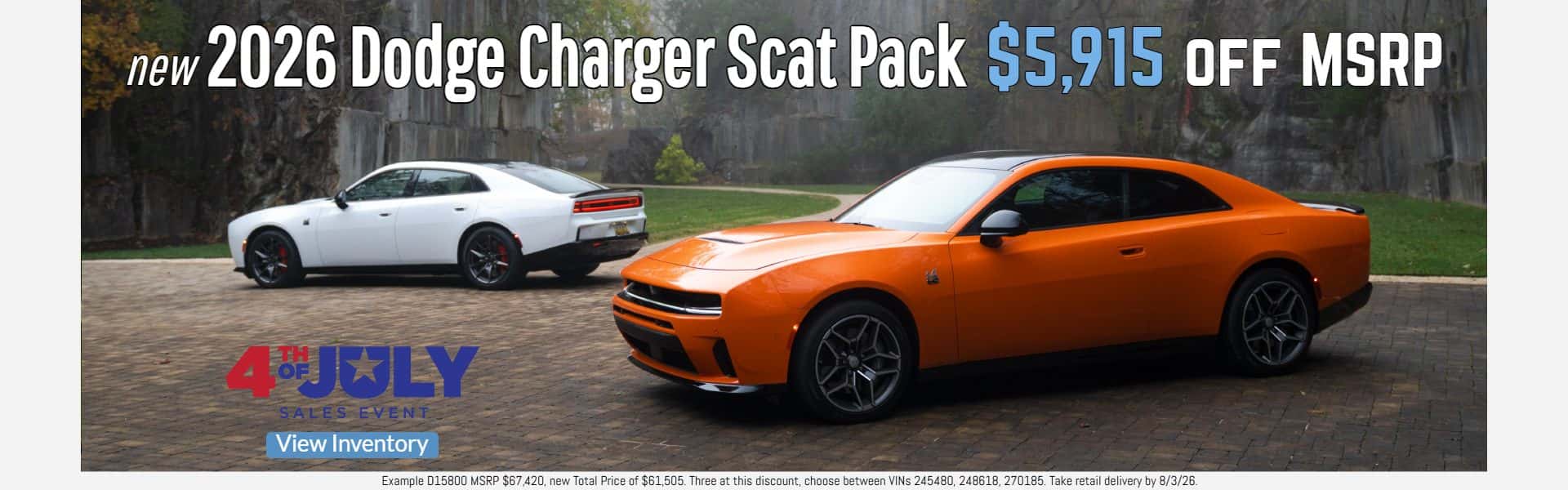 $5,915 off msrp new 2026 Dodge CHarger scat pack for sale in Placerville