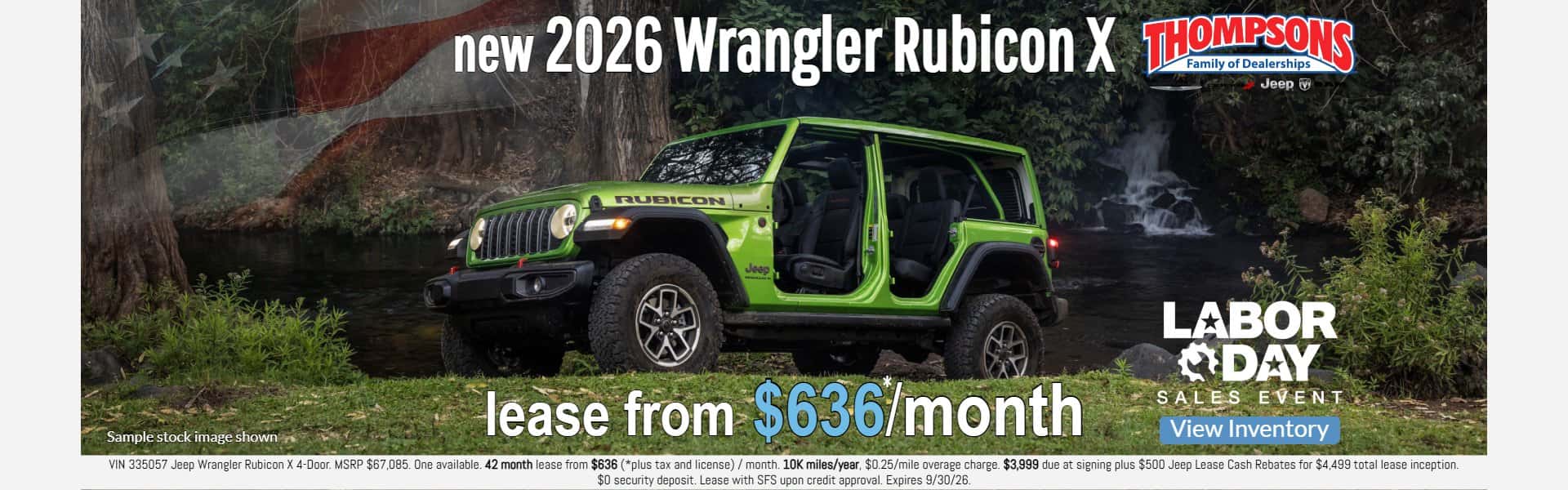 new jeep wrangler rubicon x lease special for sale at Thompsons Jeep in Placerville