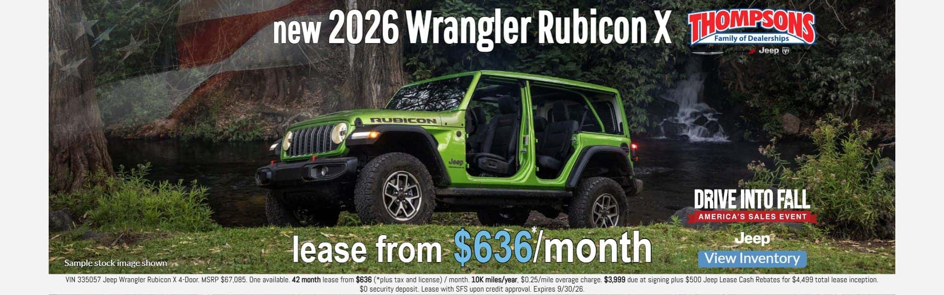 new jeep wrangler rubicon x lease special for sale at Thompsons Jeep in Placerville