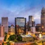 Charlotte, North Carolina, USA uptown skyline panorama.