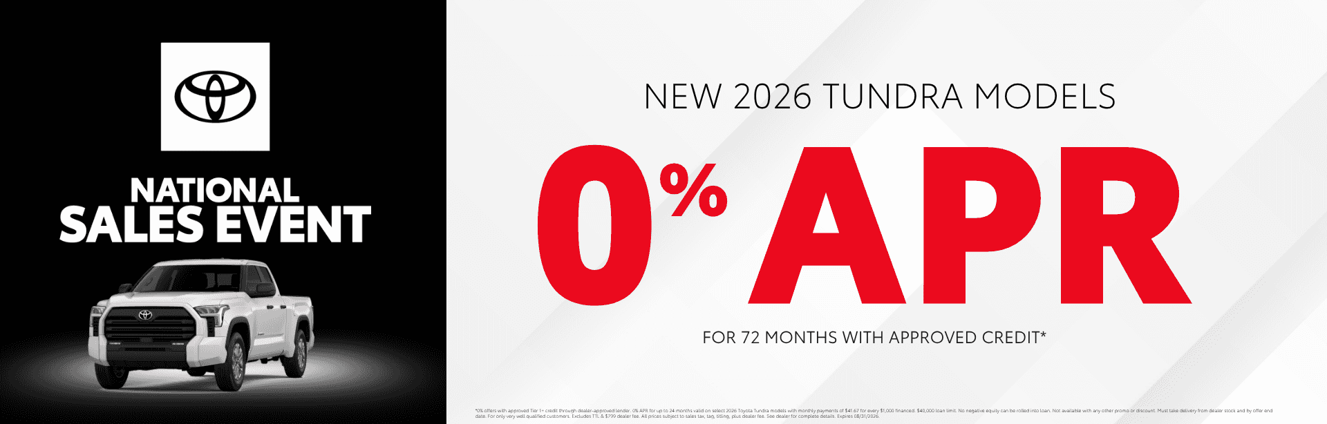 0% apr on tundra with disclaimer