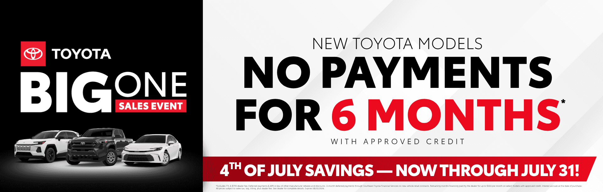 No Payments for 6 months with disclaimer