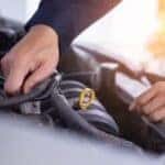 mechanic doing a car inspection