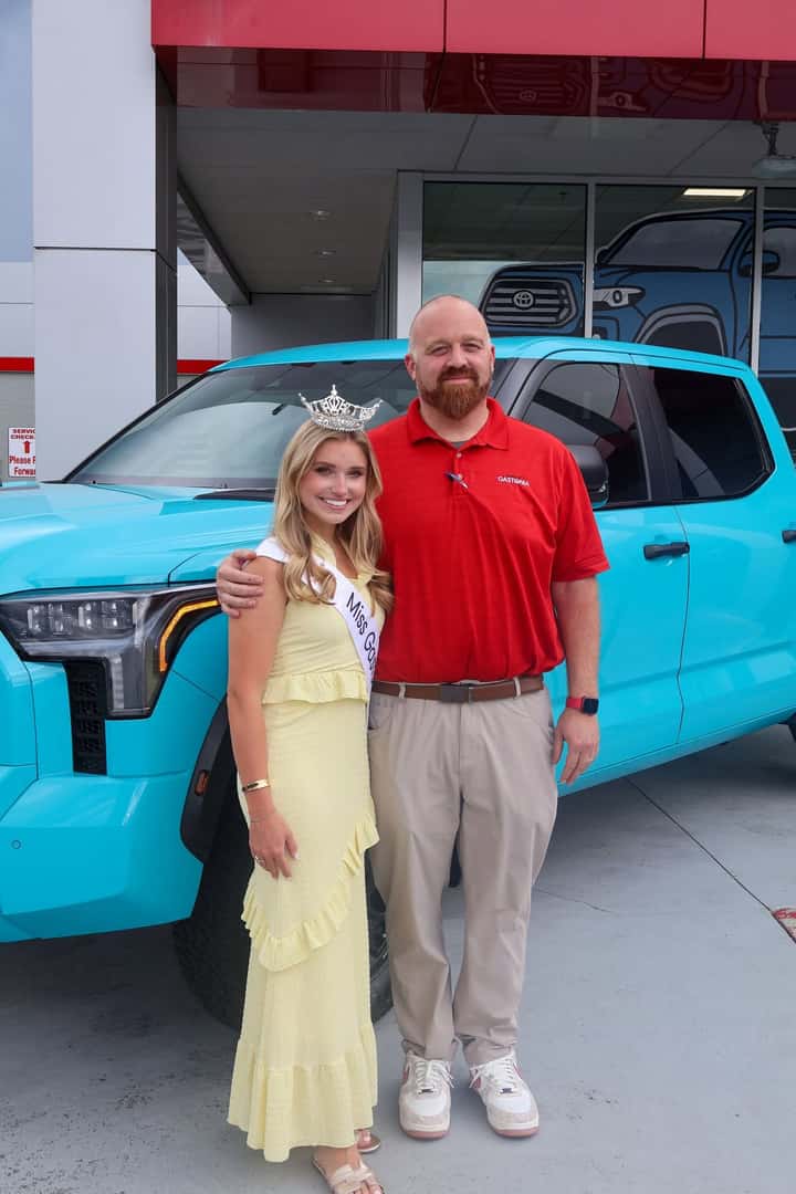 Miss Gaston County & Joe Kaye in front of Tundra