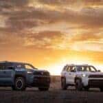Toyota 4runners with sunset