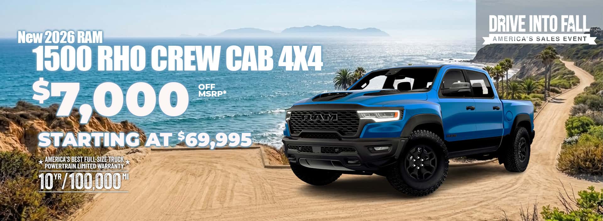 New 2026 RAM 1500 RHO CREW CAB 4X4 $7,000 OFF MSRP STARTING AT $69,995