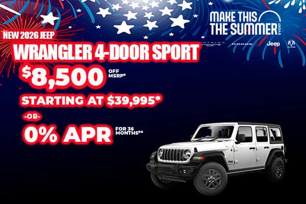 New 2026 Jeep WRANGLER 4-DOOR SPORT