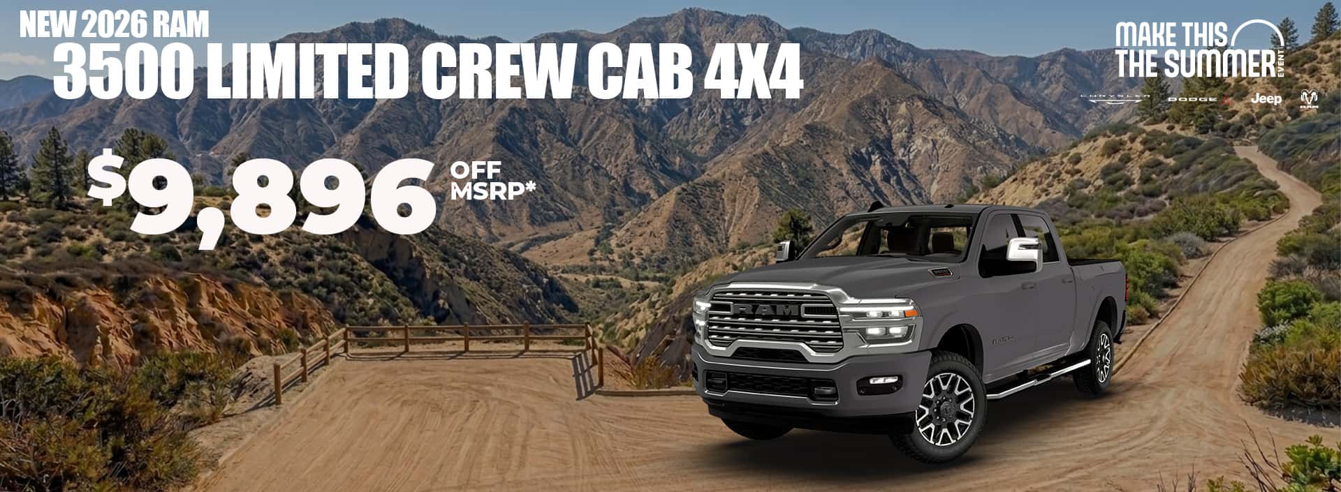 New 2026 RAM 3500 LIMITED CREW CAB 4X4 $9,896 OFF MSRP*