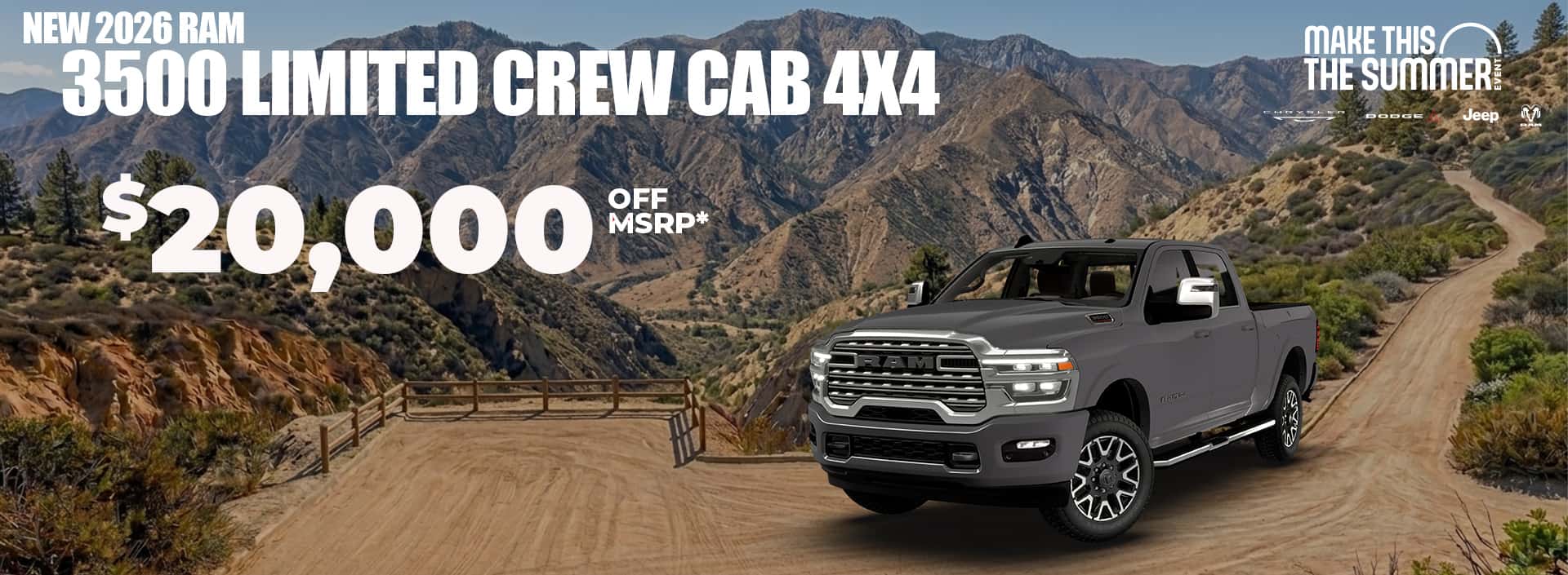 New 2026 RAM 3500 LIMITED CREW CAB 4X4 $20,000 OFF MSRP*