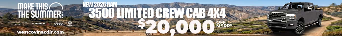 New 2026 RAM 3500 LIMITED CREW CAB 4X4 $20,000 OFF MSRP*